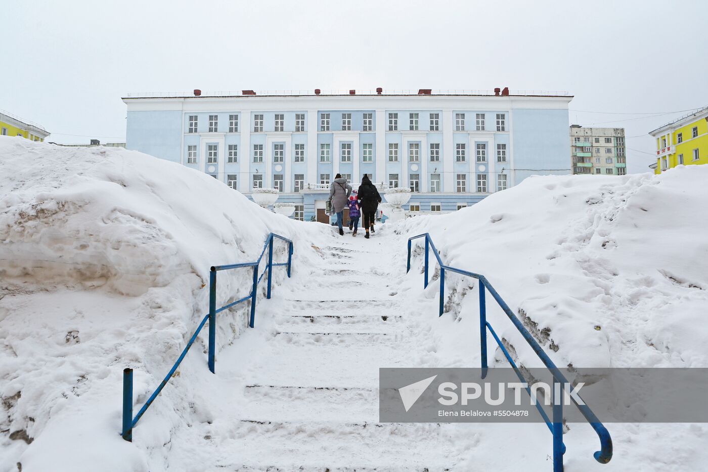 Snowfall in Norilsk