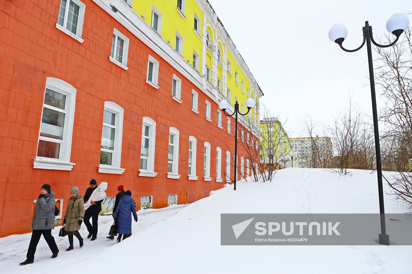 Snowfall in Norilsk