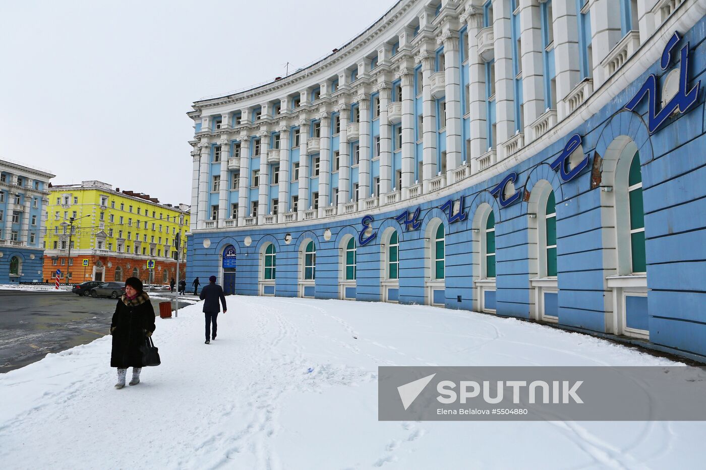 Snowfall in Norilsk