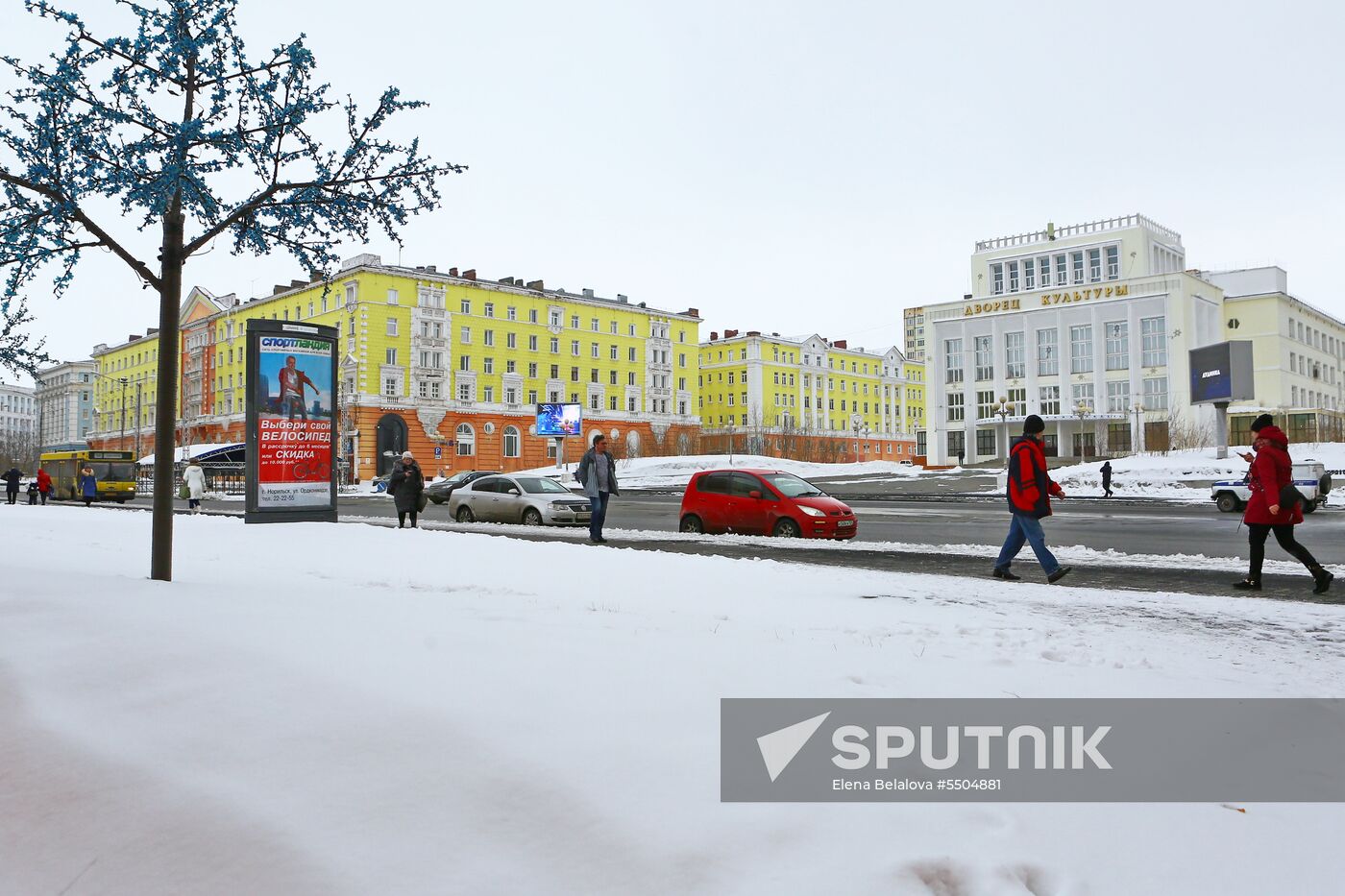 Snowfall in Norilsk