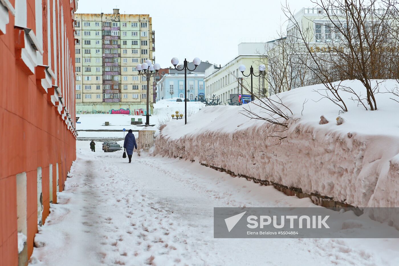 Snowfall in Norilsk