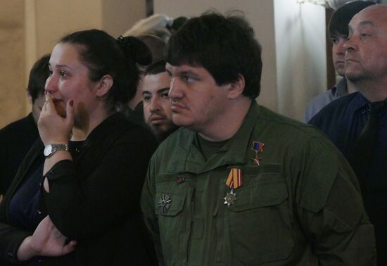 Memorial service for Pyatnashka Battalion Commander Oleg Mamiyev in Donetsk