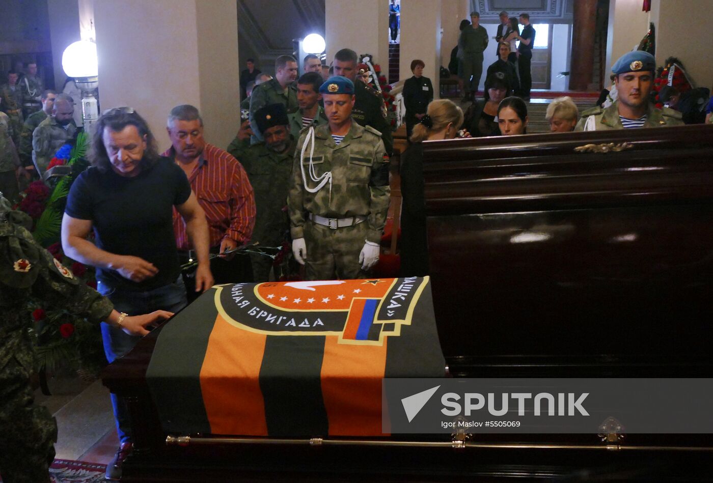 Memorial service for Pyatnashka Battalion Commander Oleg Mamiyev in Donetsk