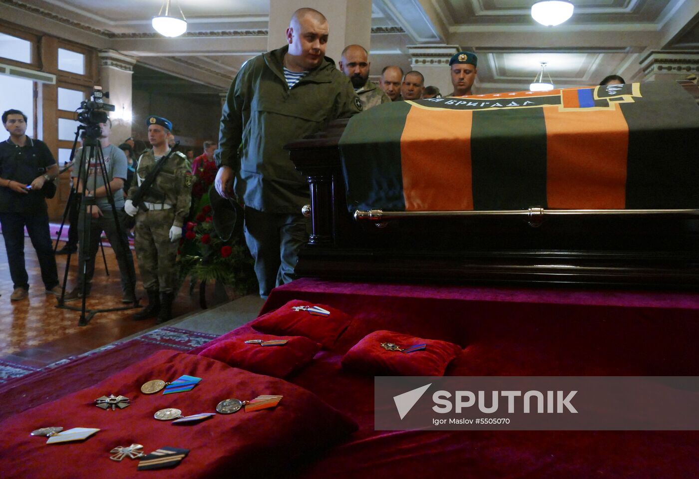 Memorial service for Pyatnashka Battalion Commander Oleg Mamiyev in Donetsk