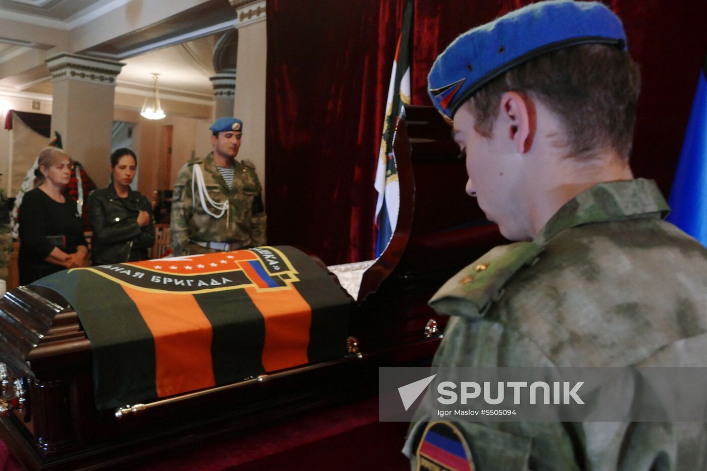 Memorial service for Pyatnashka Battalion Commander Oleg Mamiyev in Donetsk