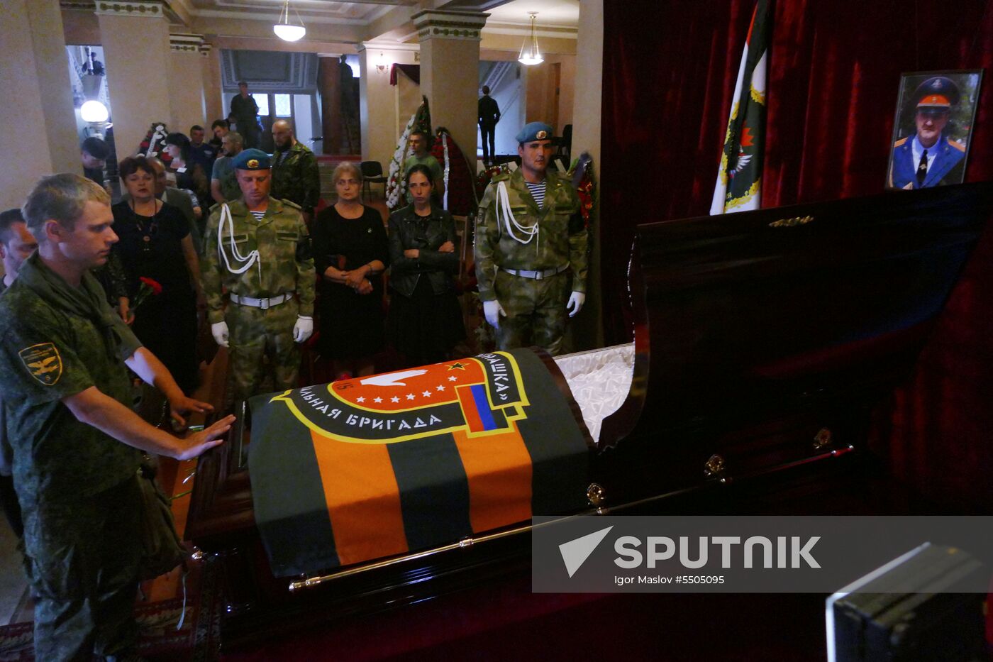 Memorial service for Pyatnashka Battalion Commander Oleg Mamiyev in Donetsk