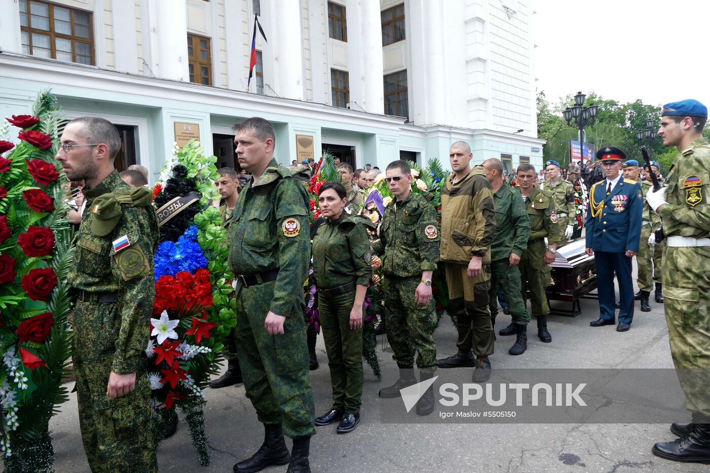 Memorial service for Pyatnashka Battalion Commander Oleg Mamiyev in Donetsk