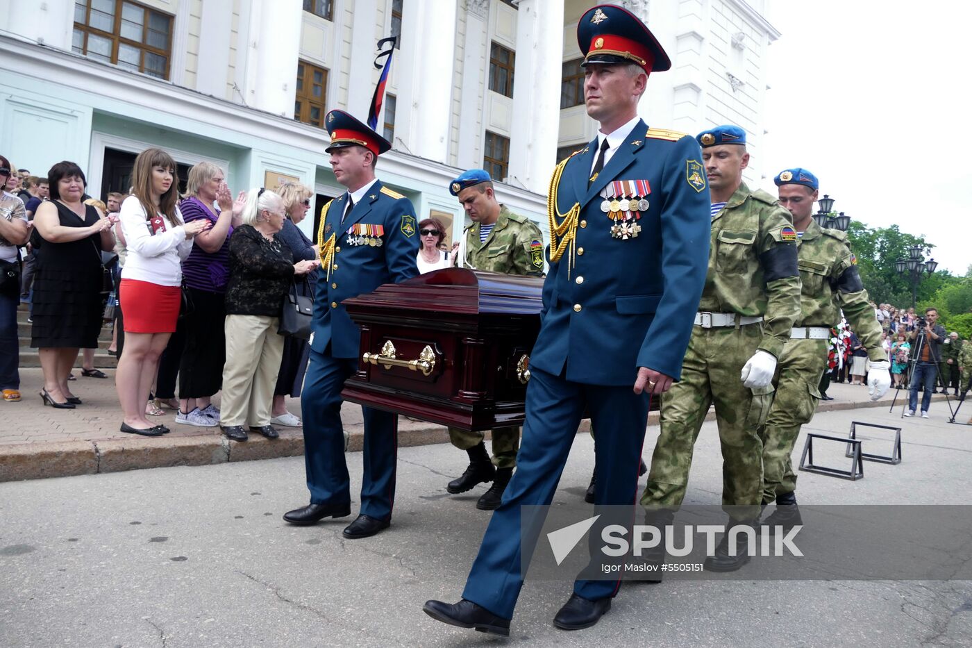 Memorial service for Pyatnashka Battalion Commander Oleg Mamiyev in Donetsk