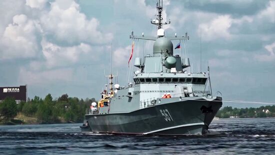 Project 22800 Karakurt-class missile corvette Uragan testing in Lake Ladoga