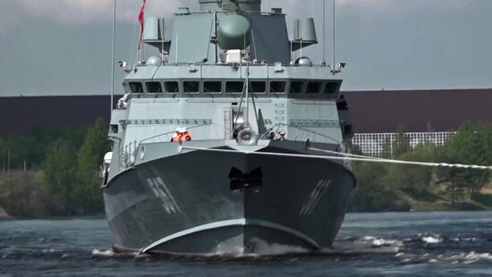 Project 22800 Karakurt-class missile corvette Uragan testing in Lake Ladoga