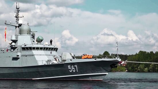 Project 22800 Karakurt-class missile corvette Uragan testing in Lake Ladoga