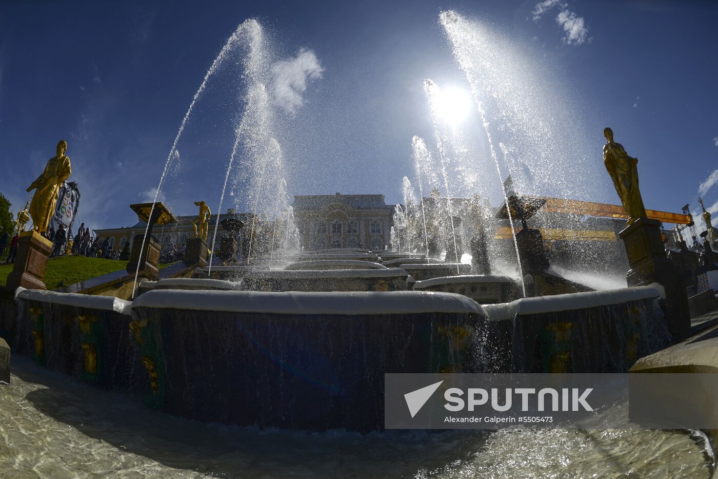 Spring festival of fountains in St. Petersburg