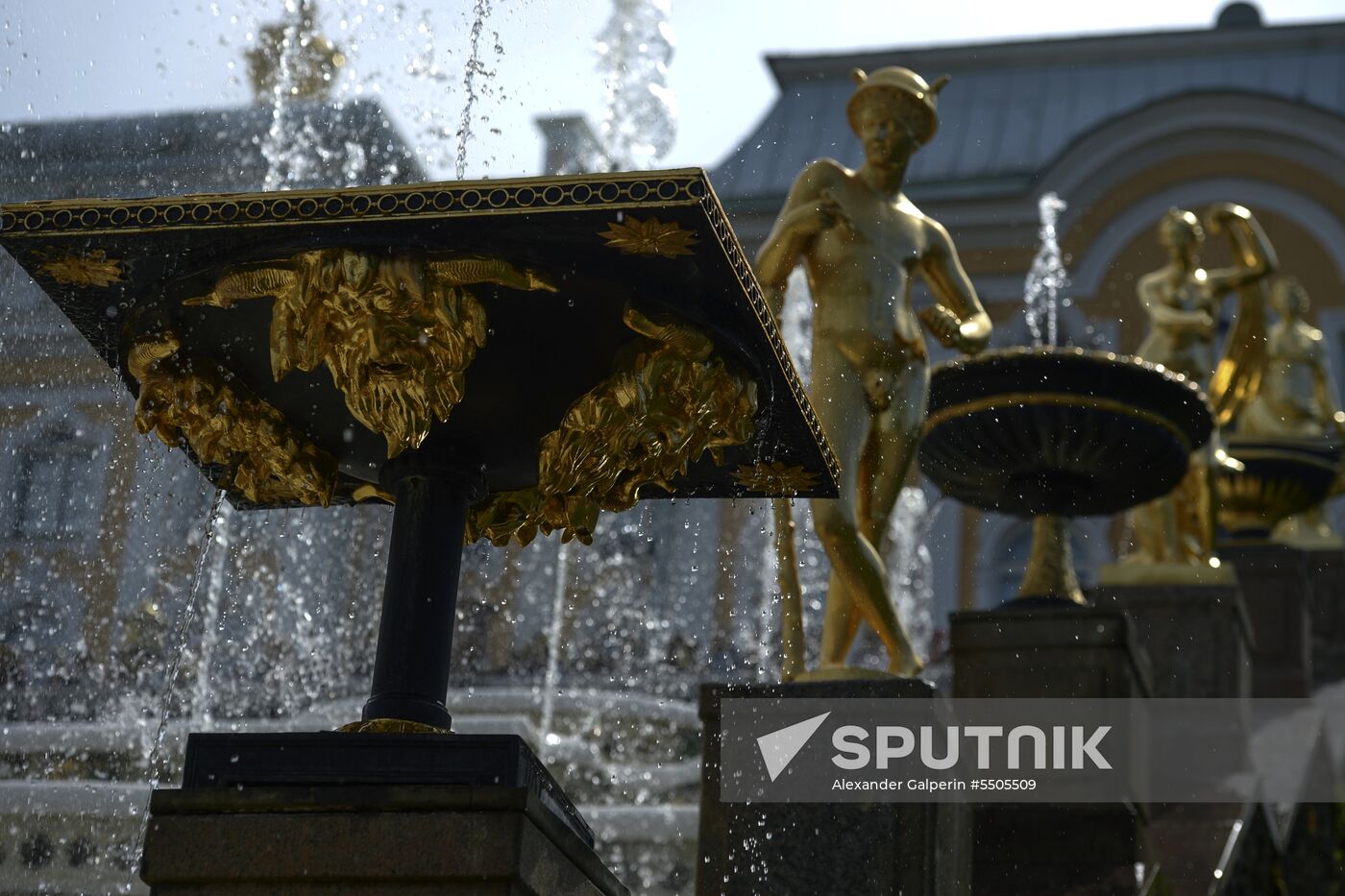 Spring festival of fountains in St. Petersburg