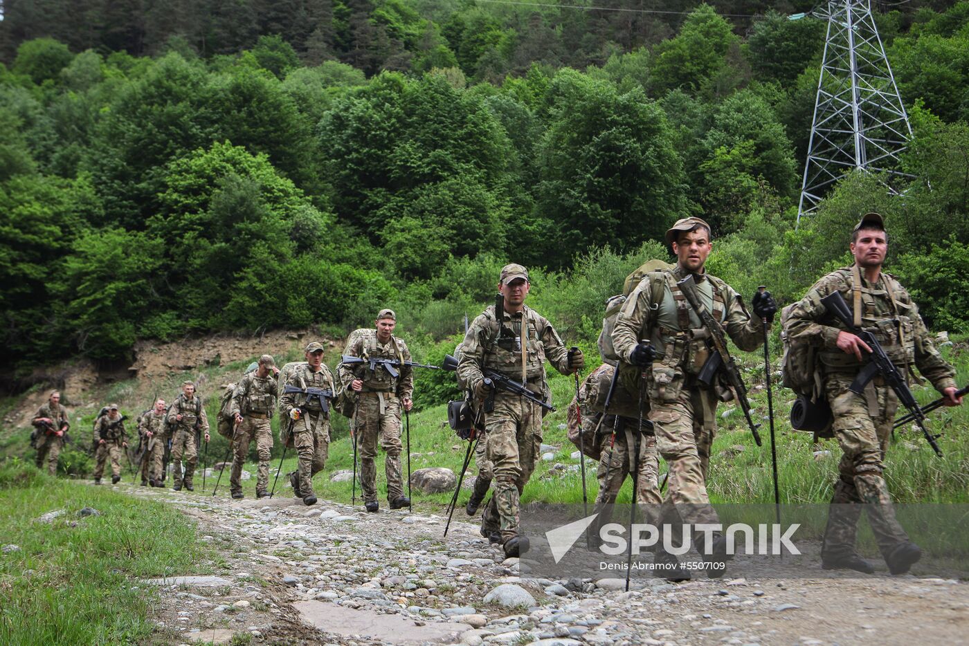 Military exercise in Arkhyz Mountains