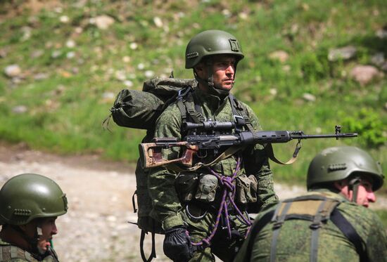 Military exercise in Arkhyz Mountains