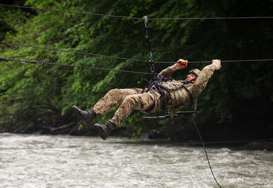 Military exercise in Arkhyz Mountains