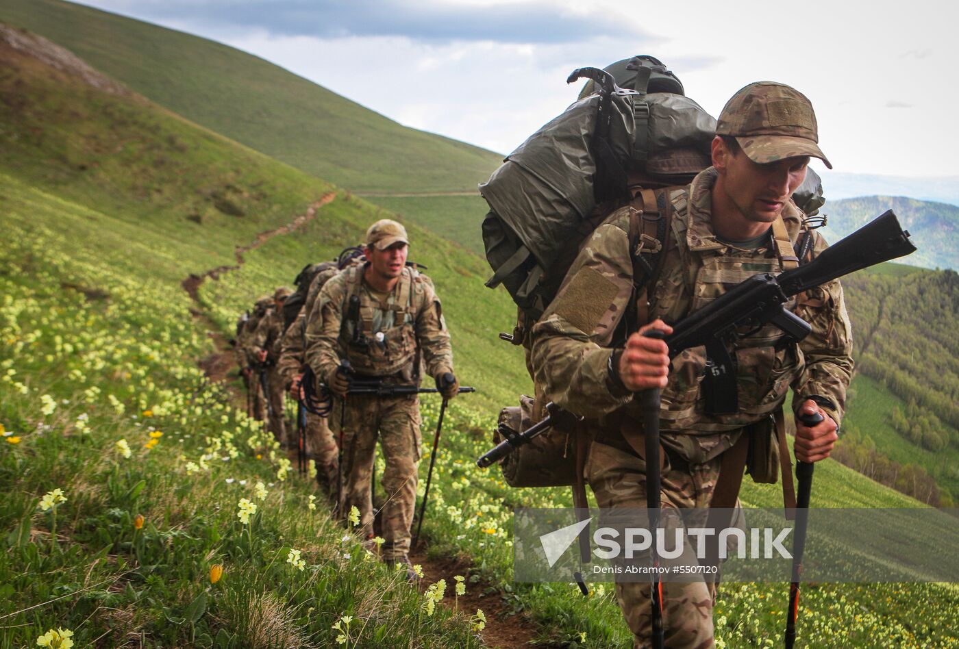 Military exercise in Arkhyz Mountains