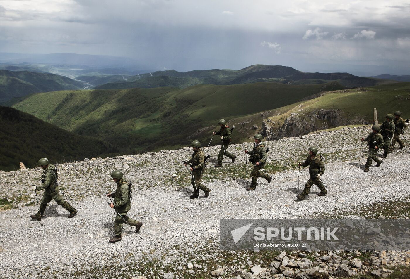 Military exercise in Arkhyz Mountains