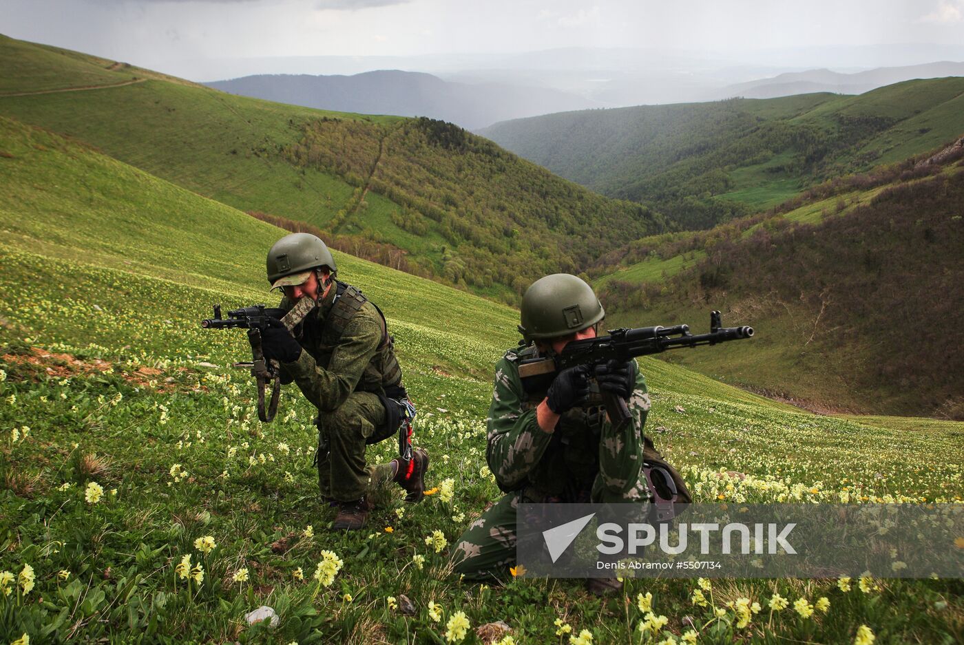 Military exercise in Arkhyz Mountains