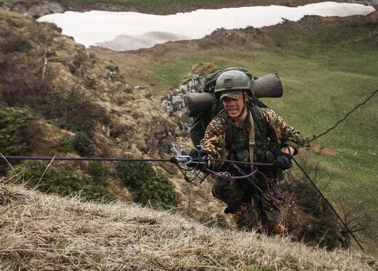 Military exercise in Arkhyz Mountains