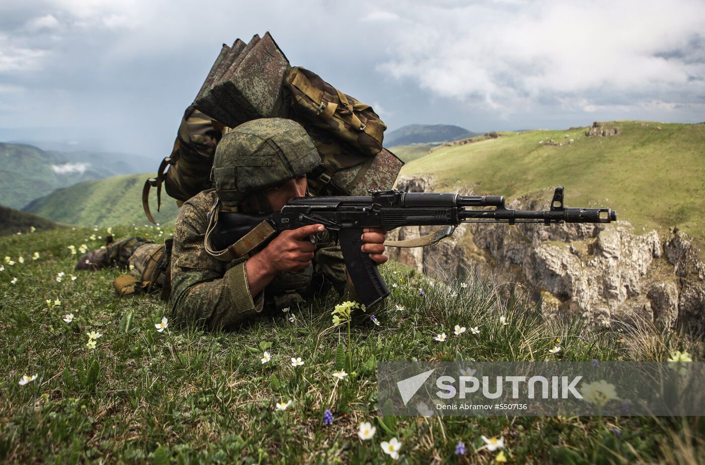 Military exercise in Arkhyz Mountains