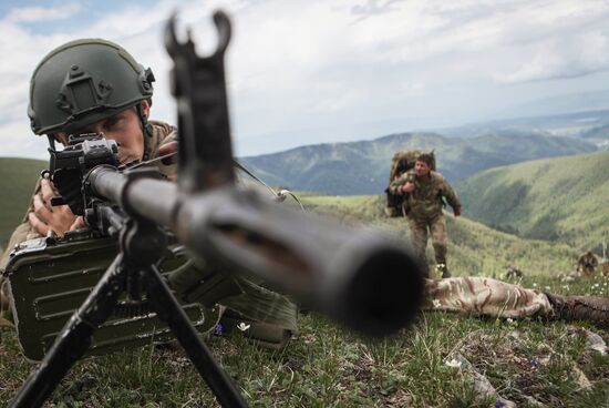 Military exercise in Arkhyz Mountains