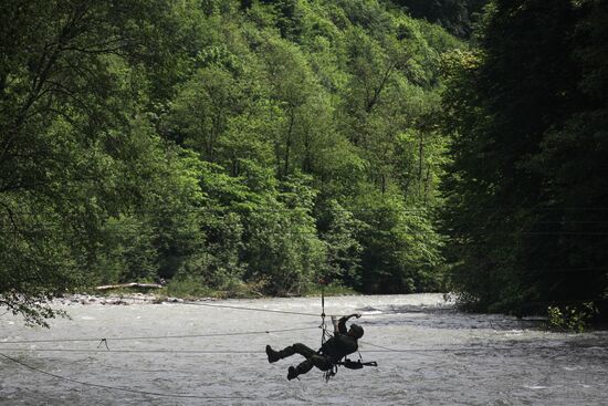 Military exercise in Arkhyz Mountains