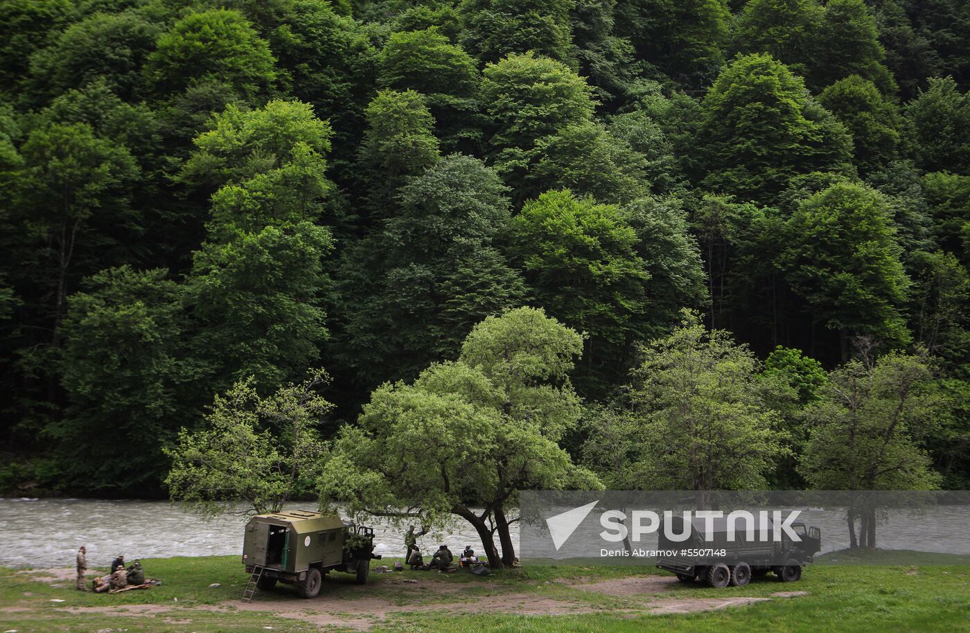 Military exercise in Arkhyz Mountains