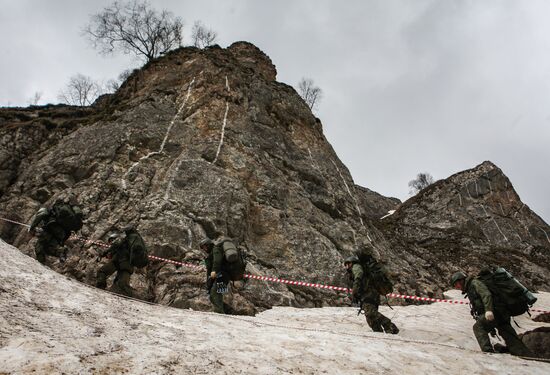 Military exercise in Arkhyz Mountains