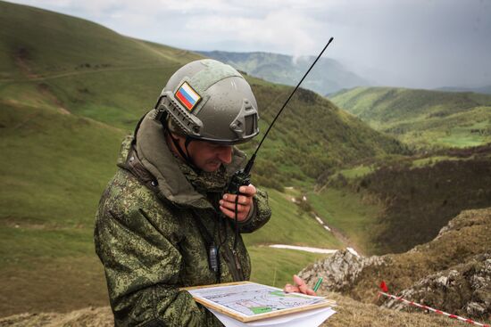 Military exercise in Arkhyz Mountains