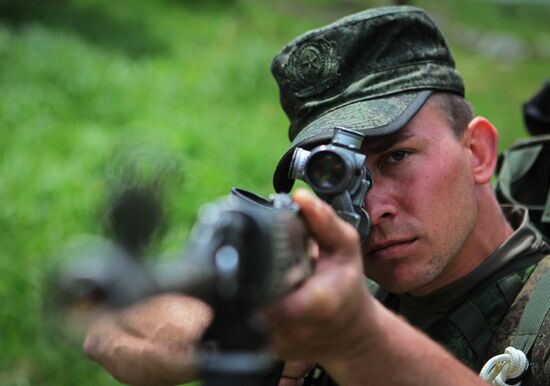 Military exercise in Arkhyz Mountains