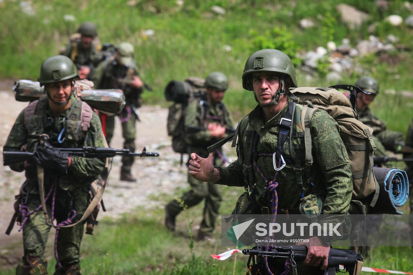 Military exercise in Arkhyz Mountains