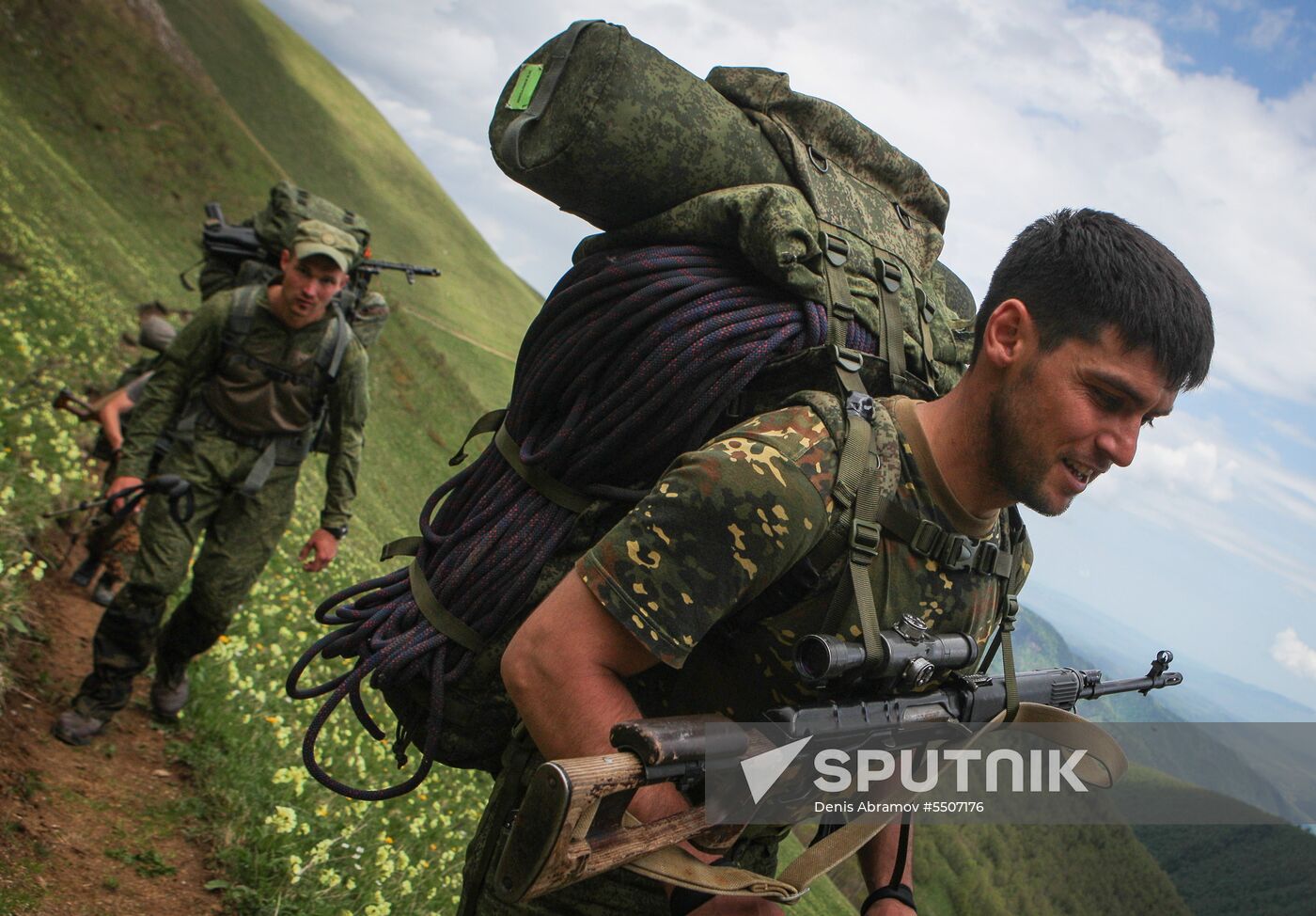 Military exercise in Arkhyz Mountains