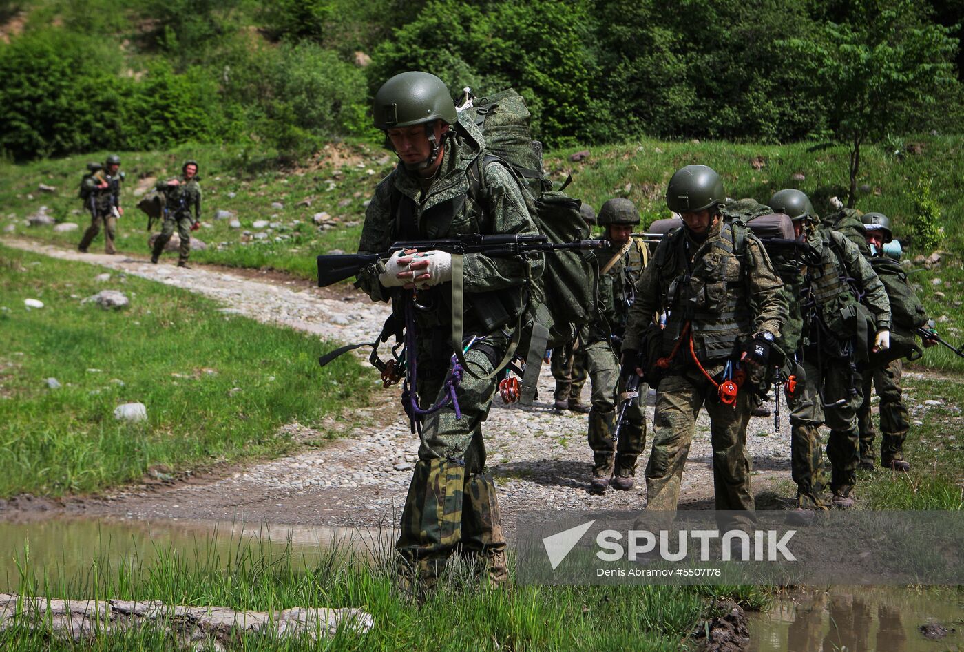Military exercise in Arkhyz Mountains