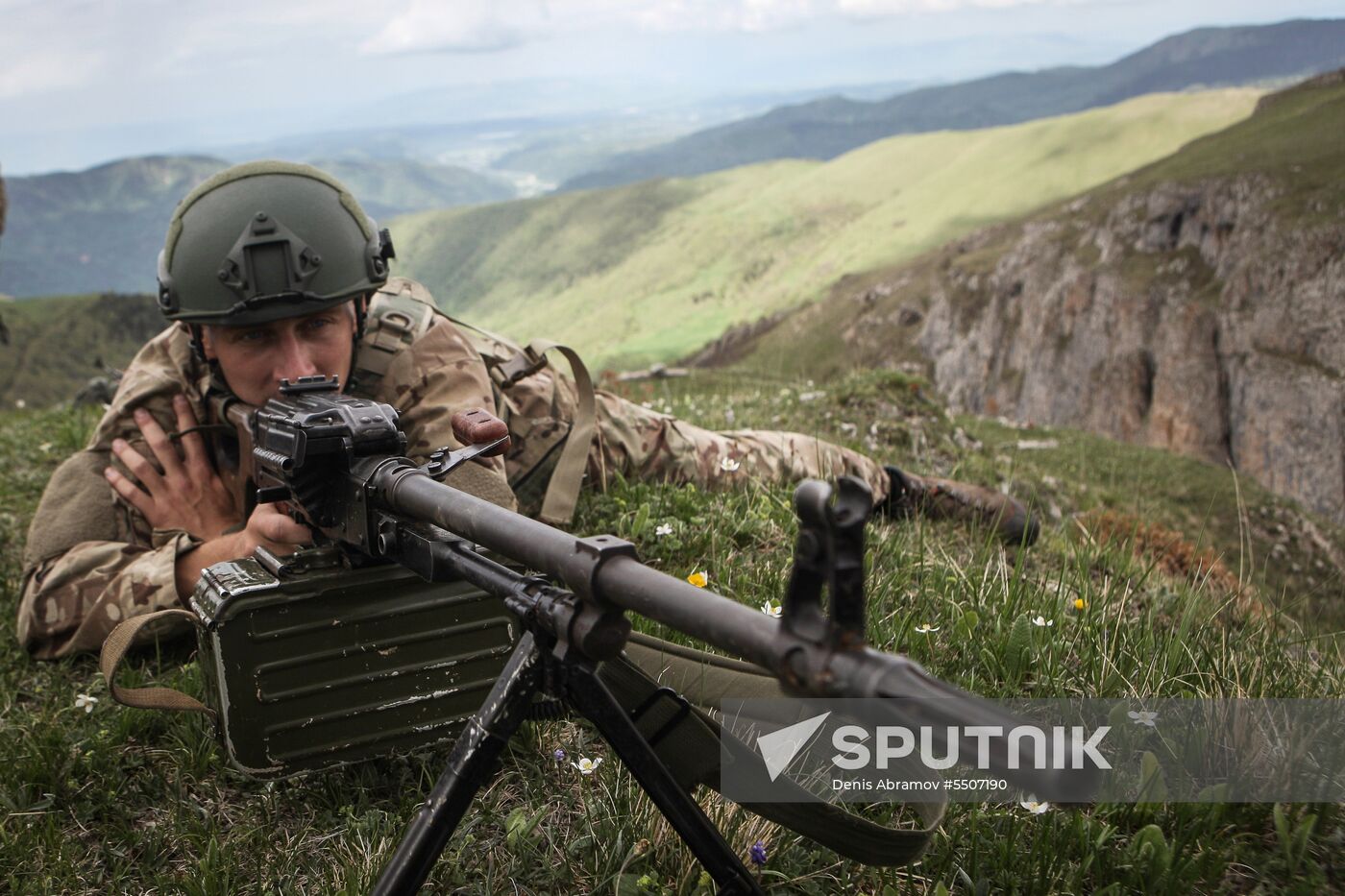 Military exercise in Arkhyz Mountains