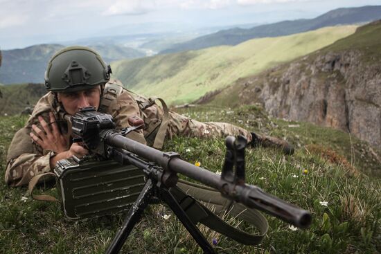 Military exercise in Arkhyz Mountains