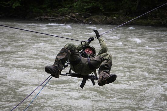 Military exercise in Arkhyz Mountains