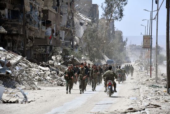 Syrian army frees Yarmouk Palestinian refugee camp in south of Damascus