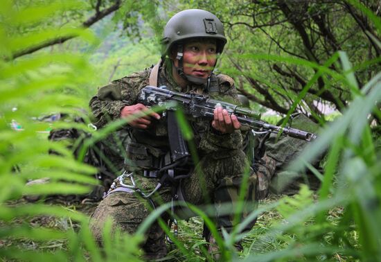 Military exercise in Arkhyz Mountains
