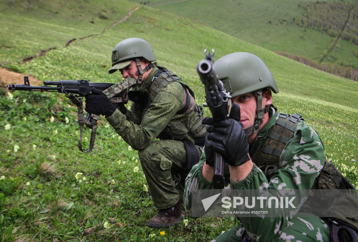 Military exercise in Arkhyz Mountains