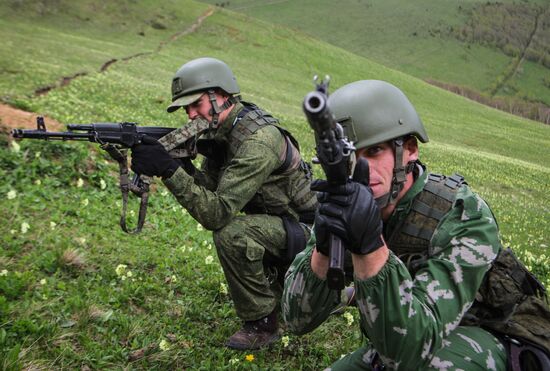 Military exercise in Arkhyz Mountains