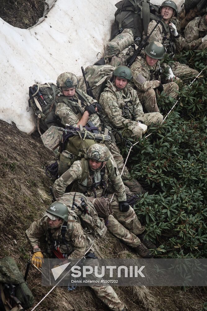 Military exercise in Arkhyz Mountains