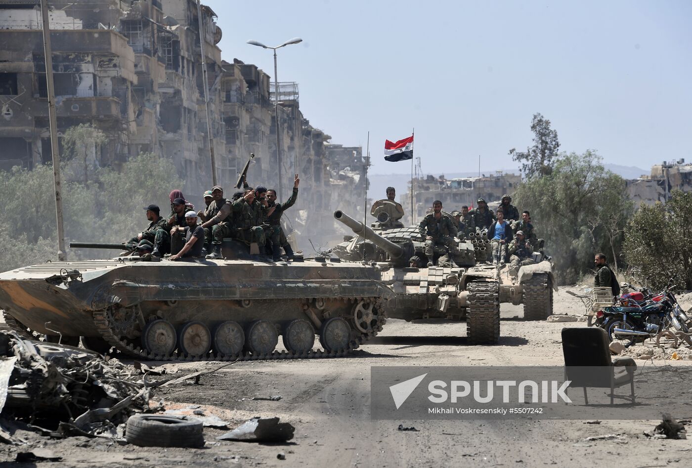 Syrian army frees Yarmouk Palestinian refugee camp in south of Damascus