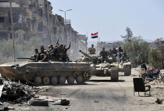 Syrian army frees Yarmouk Palestinian refugee camp in south of Damascus