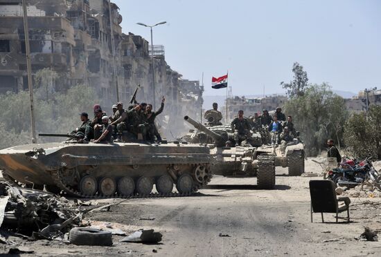 Syrian army frees Yarmouk Palestinian refugee camp in south of Damascus