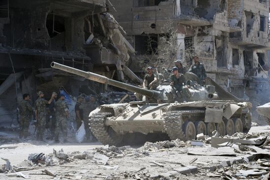 Syrian army frees Yarmouk Palestinian refugee camp in south of Damascus