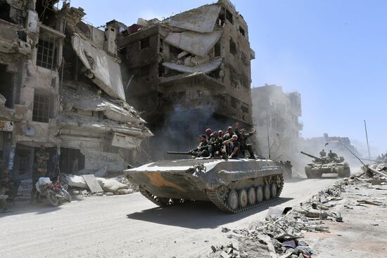 Syrian army frees Yarmouk Palestinian refugee camp in south of Damascus