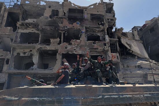 Syrian army frees Yarmouk Palestinian refugee camp in south of Damascus
