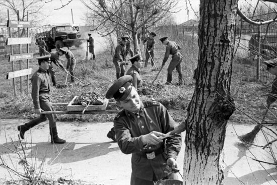 Site improvement works in military town in Siberia