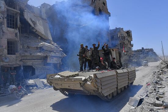 Syrian army frees Yarmouk Palestinian refugee camp in south of Damascus